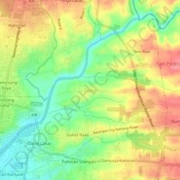 Dalig地形图、海拔、地势