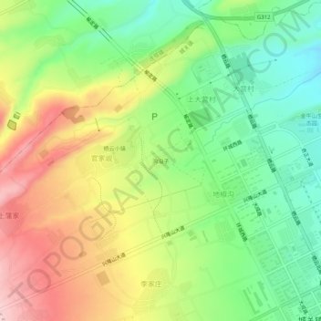 沟沿子地形图、海拔、地势