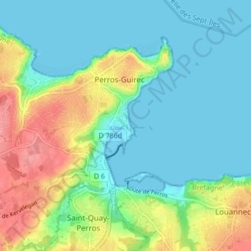 Le Linkin地形图、海拔、地势