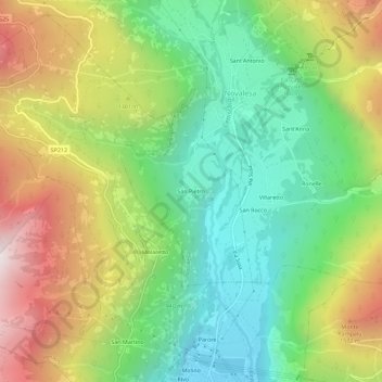 San Pietro地形图、海拔、地势