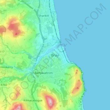 Bray地形图、海拔、地势