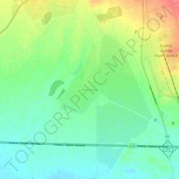 Ынтымақ地形图、海拔、地势