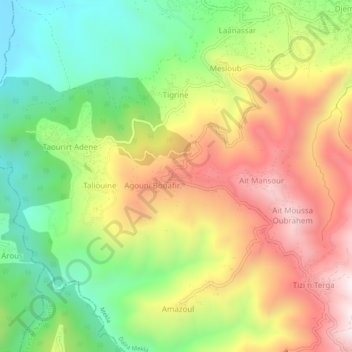 Ait Aich地形图、海拔、地势