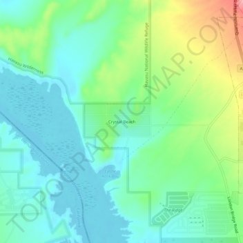 Crystal Beach地形图、海拔、地势
