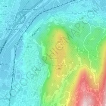 Dossi地形图、海拔、地势