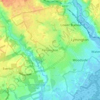Pennington地形图、海拔、地势