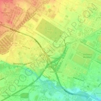 Fornaci地形图、海拔、地势