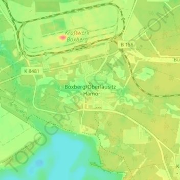 Boxberg/Oberlausitz地形图、海拔、地势