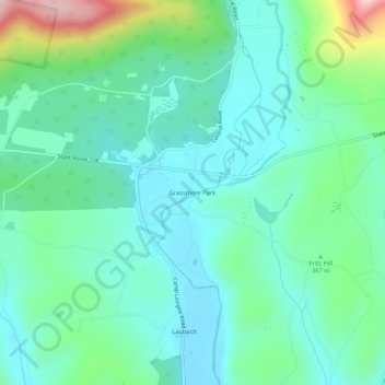 Grassmere Park地形图、海拔、地势