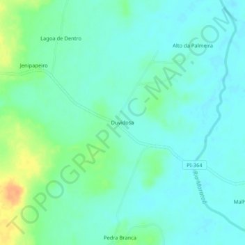 Duvidosa地形图、海拔、地势