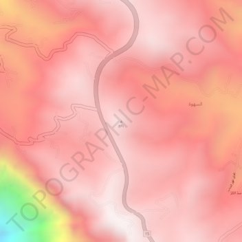 يافع地形图、海拔、地势