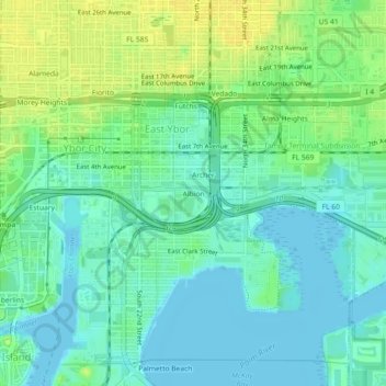 Albion地形图、海拔、地势