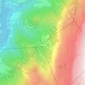 Station d'Oz en Oisans地形图、海拔、地势