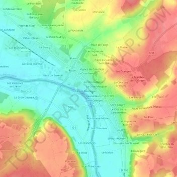 La Gare地形图、海拔、地势