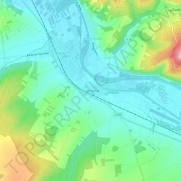 Sauve Genou地形图、海拔、地势