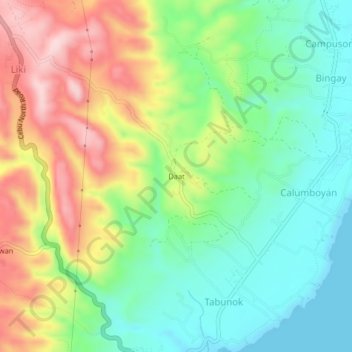 Daat地形图、海拔、地势