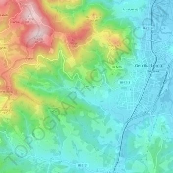 Zallo地形图、海拔、地势