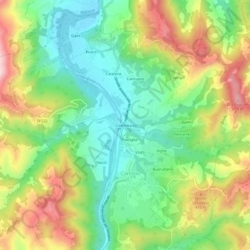 Colombaia地形图、海拔、地势