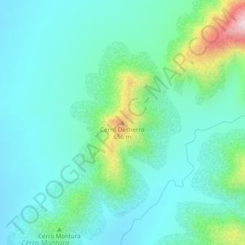 Cerro Destierro地形图、海拔、地势