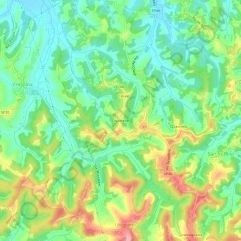 Capannile地形图、海拔、地势