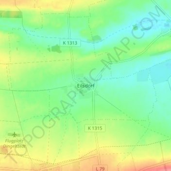 Eilsdorf地形图、海拔、地势