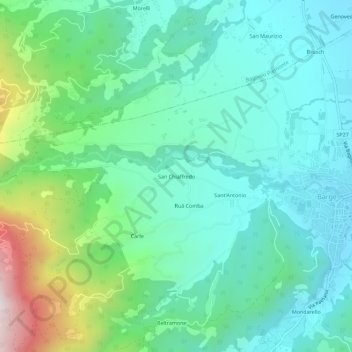 San Chiaffredo地形图、海拔、地势