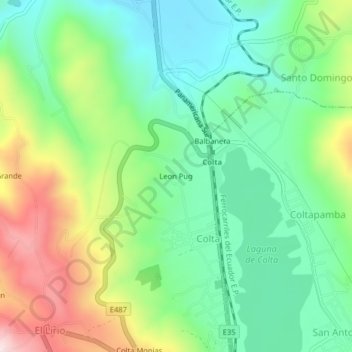 Leon Pug地形图、海拔、地势