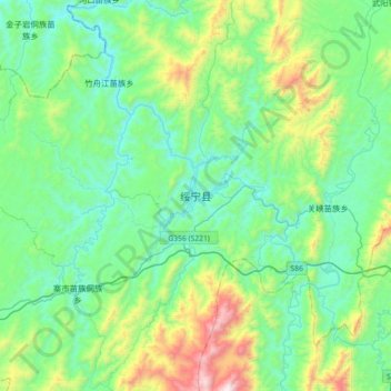 绥宁县地形图、海拔、地势