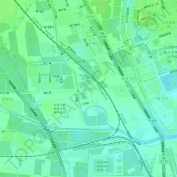 踩河村地形图、海拔、地势