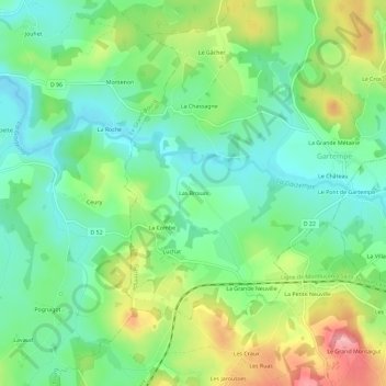 Las Brouas地形图、海拔、地势