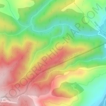 Ruidosos地形图、海拔、地势
