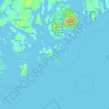Sister Islands地形图、海拔、地势
