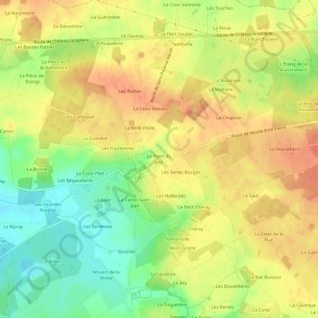 Le Point du Jour地形图、海拔、地势