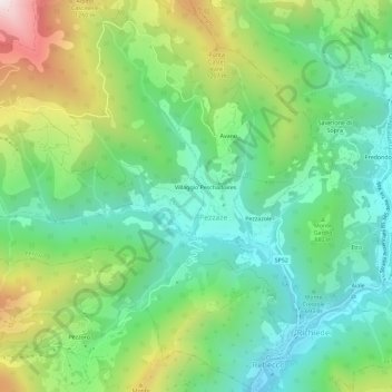 Mondaro地形图、海拔、地势
