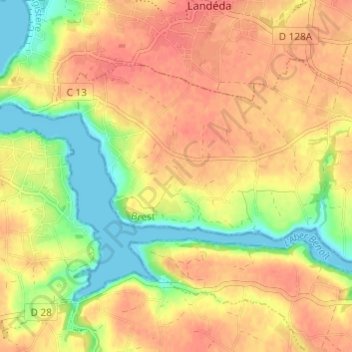 Kerguisquin地形图、海拔、地势