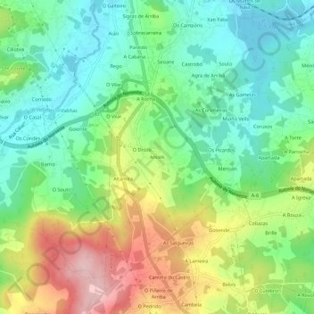 Anceis地形图、海拔、地势