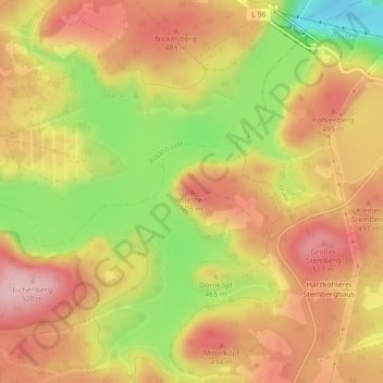 Rotestein地形图、海拔、地势