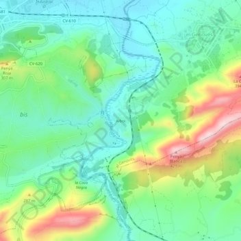 Alboi地形图、海拔、地势