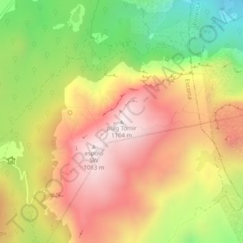 puig Tomir地形图、海拔、地势