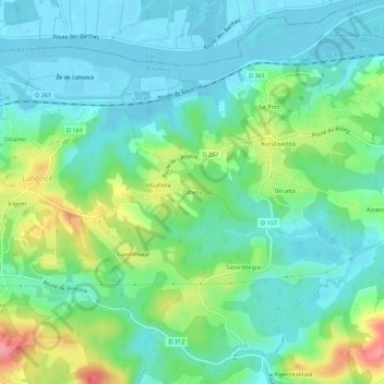 Olheta地形图、海拔、地势