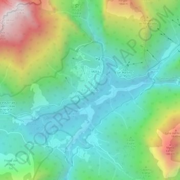 Erto地形图、海拔、地势