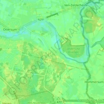 De Looi地形图、海拔、地势