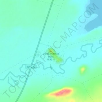 Independence Rock地形图、海拔、地势