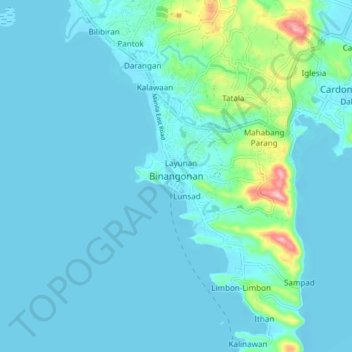 Binangonan地形图、海拔、地势