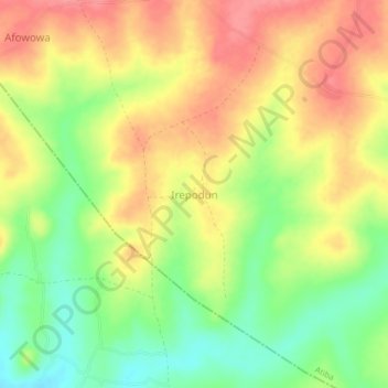 Irepodun地形图、海拔、地势