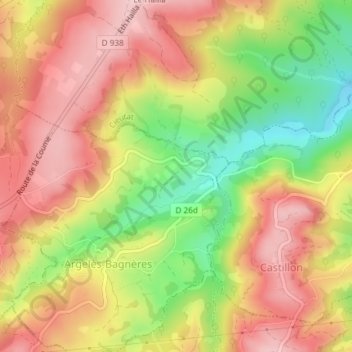 Mariagne地形图、海拔、地势