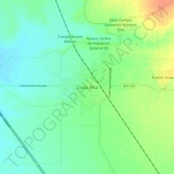 Costa Rica地形图、海拔、地势