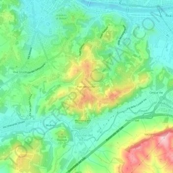 Pian dei Giullari地形图、海拔、地势