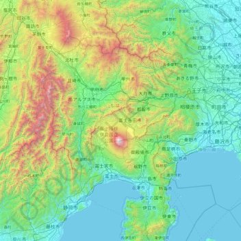 Minamitsuru County地形图、海拔、地势