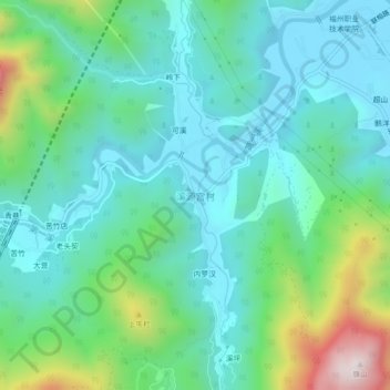 溪源宫村地形图、海拔、地势